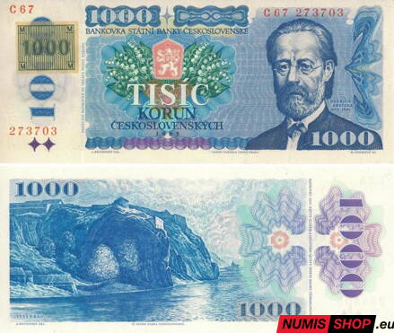 Česká republika - 1000 Kčs - 1985 - Bedřich Smetana - kolok lepený - UNC