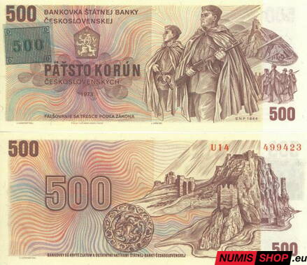 Česká republika - 500 Kčs - 1973 - SNP - kolok