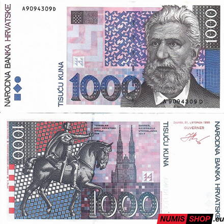 Chorvátsko - 1000 kuna - 1993