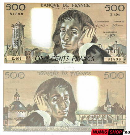 Francúzsko - 500 francs - 1993 - UNC