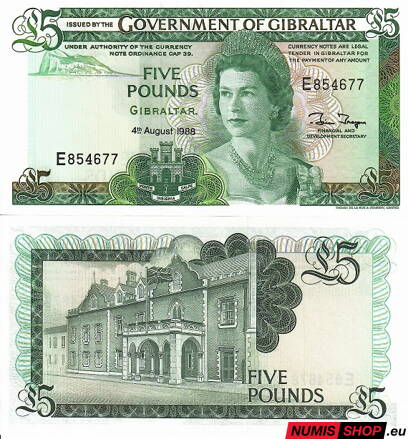 Gibraltar - 5 pounds - 1988 - UNC