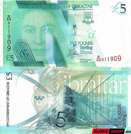 Gibraltar - 5 pounds - 2011 - UNC