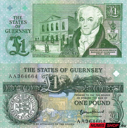 Guernsey - 1 pound - 1991 - prexif AA - UNC