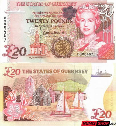 Guernsey - 20 pounds - 1996 - UNC