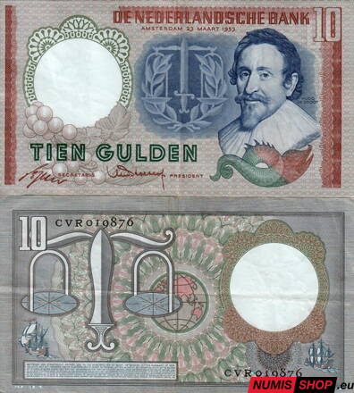 Holandsko - 10 gulden 1953 - VF