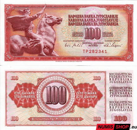 Juhoslávia - 100 dinara - 1965 - UNC