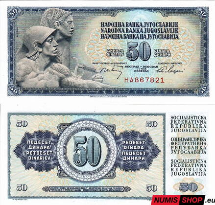 Juhoslávia - 50 dinara - 1968 - UNC