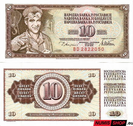 Juhoslávia - 10 dinara - 1978 - UNC