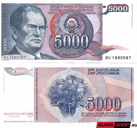 Juhoslávia - 5000 dinara - 1985 - UNC