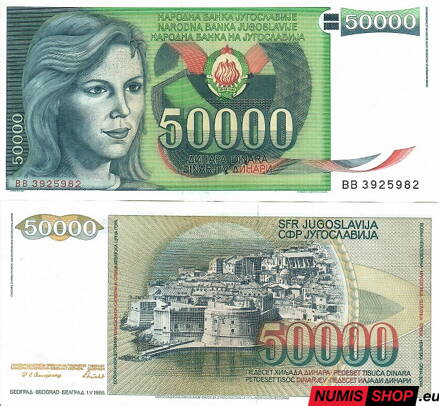 Juhoslávia - 50 00 dinara - 1988 - UNC