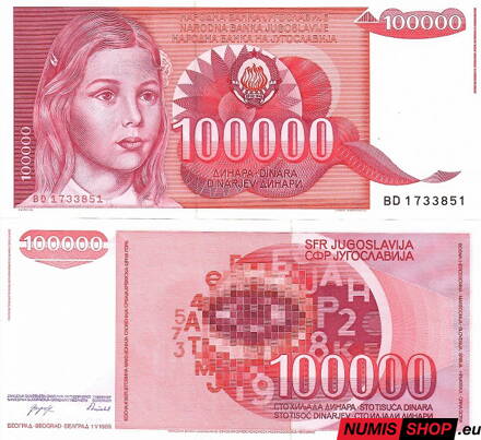 Juhoslávia - 100 000 dinara - 1989 - UNC