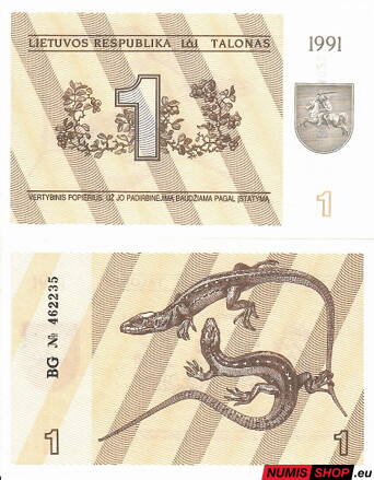 Litva - 1 talonas - 1991 - UNC