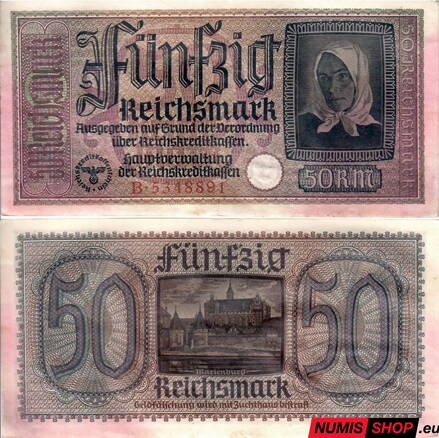 Nemecko - 50 Reichsmark (Occupied Territories 1940-1945) - VF - séria A