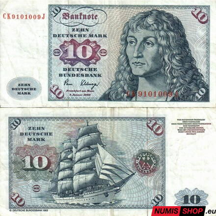 Nemecko - 10 DM 1980 - F Nemecko - 10 DM 1980 - F