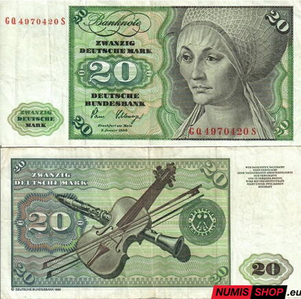 Nemecko - 20 DM 1980 - F Nemecko - 20 DM 1980 - F