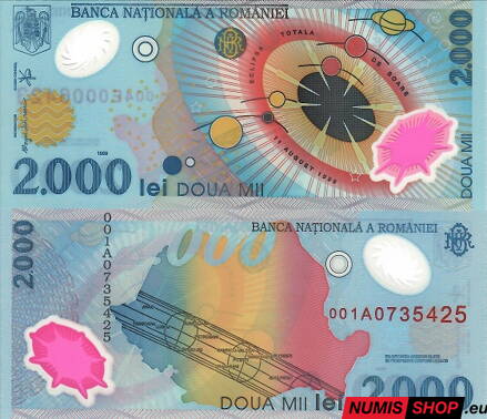 Rumunsko - 2000 lei - 1999 - polymer - UNC