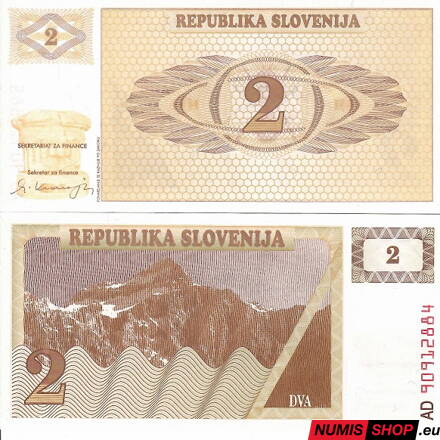 Slovinsko - 2 tolarjev - 1990 - UNC