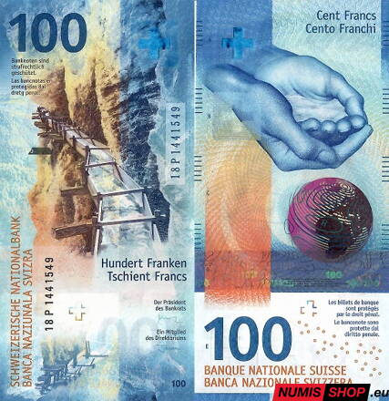 Švajčiarsko - 100 frankov - 2018 - UNC