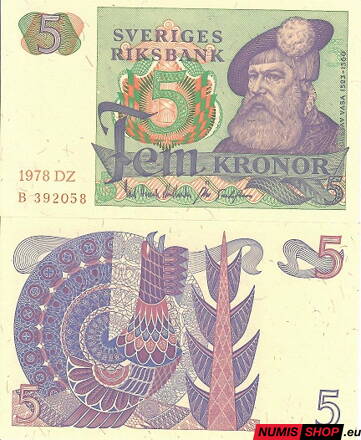 Švédsko - 5 kronor - 1978 - UNC