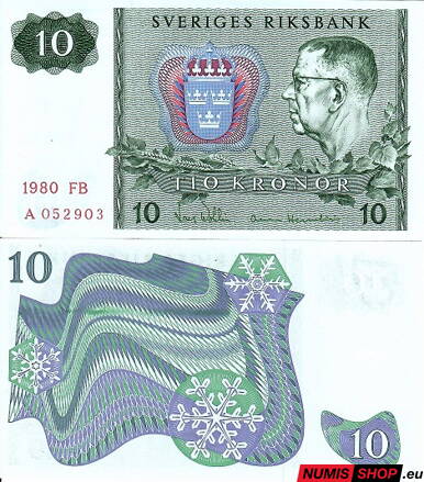 Švédsko - 10 kronor - 1980 - UNC