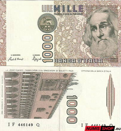 Taliansko - 1000 lír - 1982 - UNC