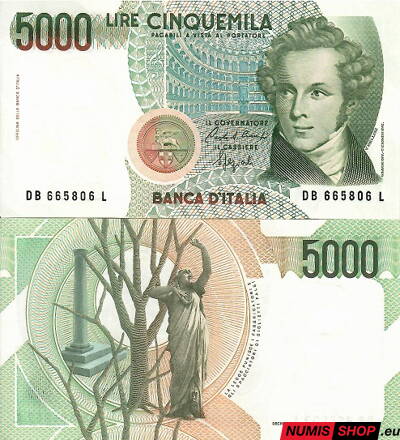 Taliansko - 5000 lír - 1985 - UNC