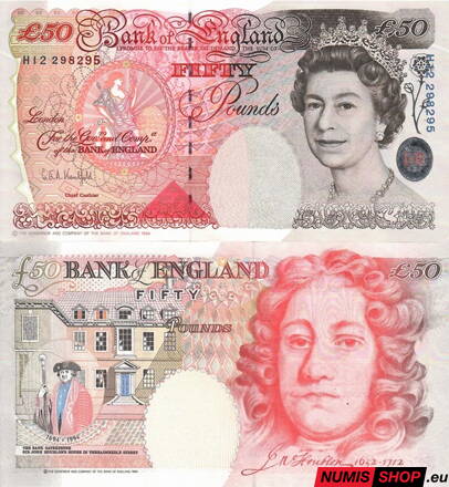 Veľká Británia - 50 libier - 1994 - sig. G. E. A. Kentfield - UNC