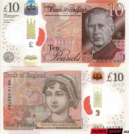Veľká Británia - 10 libier - 2023 - polymer - Charles III. - UNC