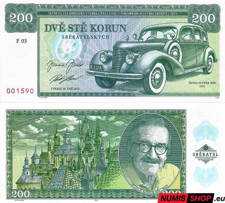 Gábriš - 200 korun - Škoda Superb 3000 1941 - Zapadlík