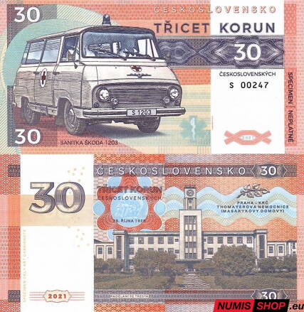 Gábriš - 30 korún - Sanitka Škoda 1203