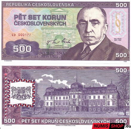Gábriš - 500 korun - Emil Hácha