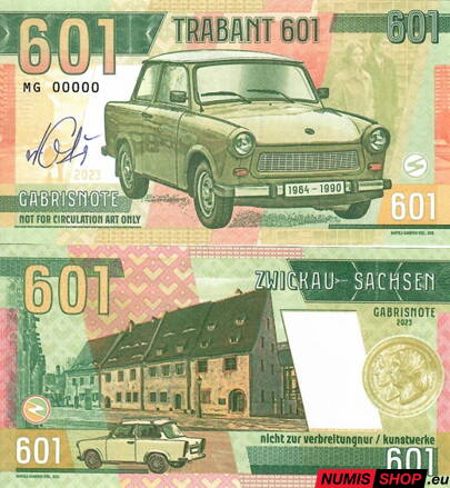 Gábriš - 601 trabant - anulát - podpis autora