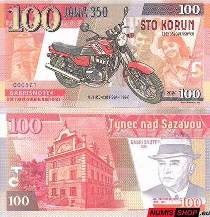 Gábriš - 100 korun - 2024 - Jawa 350
