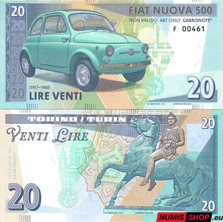 Gábriš - 20 lire - Fiat nuova 500