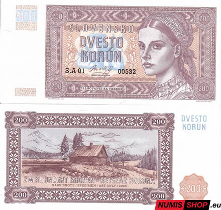 Gábriš - 200 korún Slovensko - hnedá