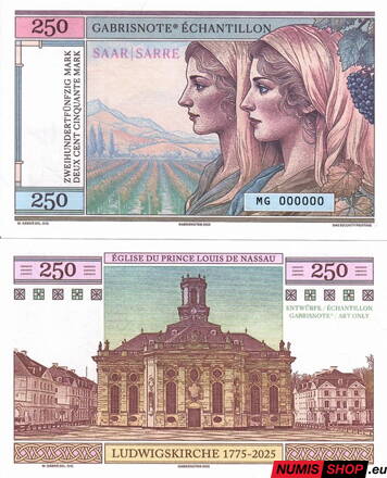 Gábriš - 250 mark - Saar Sarre - séria MG anulát pink