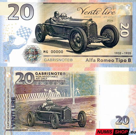 Gábriš - 2026 - 20 lire - F1 - Alfa Romeo Tipo B - anulát