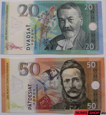 Gábriš - 20 a 50 korún - Hviezdoslav a Štúr