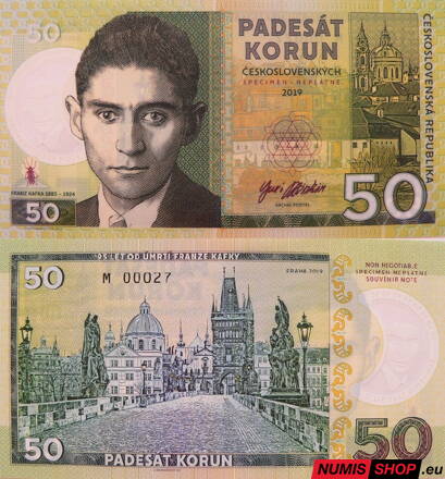 Gábriš - 50 korun - Franz Kafka - polymer