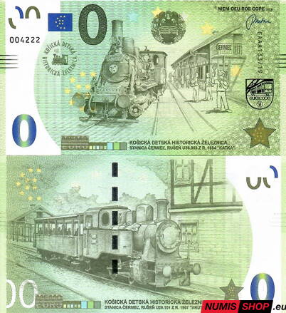 Slovensko - Memo euro - Košická detská historická železnica