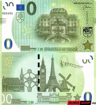 Slovensko - Memo euro - Historická budova SND v Bratislave