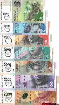 Slovensko - sada bankovky bimilénium UNC