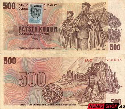 500 Kčs - 1973 - SNP - kolok SR - séria Z