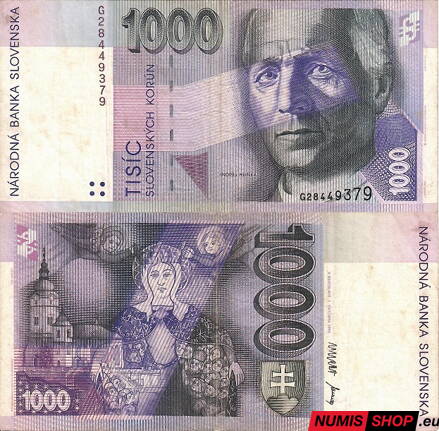 1000 Sk - 1993 - G - stav F