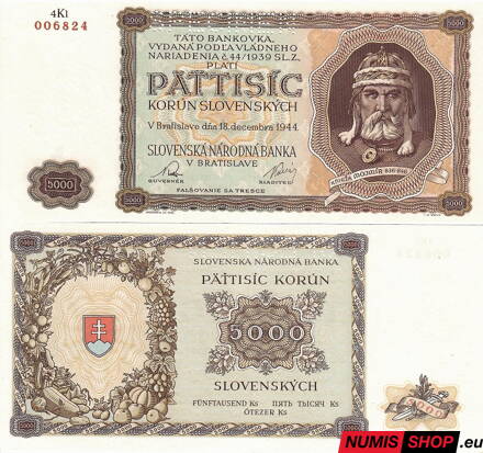 5000 Ks - 1944 - SPECIMEN - 4Kl - UNC