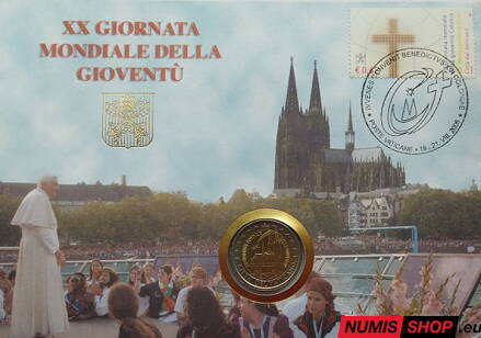 Vatikán 2 euro 2005 - 20. svetový deň mládeže - Kolín ad Rýnom - numisbrief