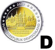 Nemecko 2 euro 2007 - Meklenbursko-Predpomoransko - D - UNC