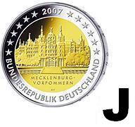 Nemecko 2 euro 2007 - Meklenbursko-Predpomoransko - J - UNC