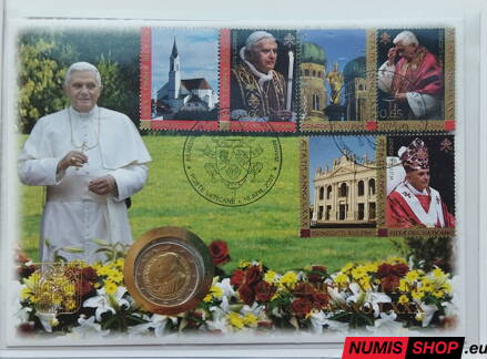 Vatikán 2 euro 2007 -  80. narodeniny pápeža Benedikta XVI. - numisbrief