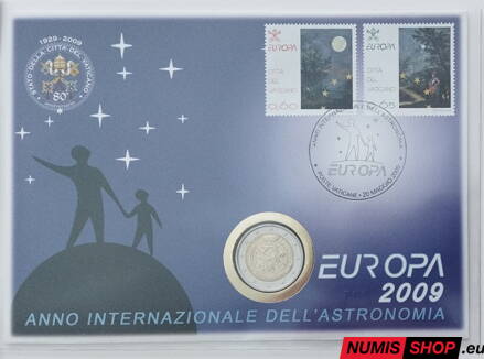 Vatikán 2 euro 2009 - Medzinárodný rok astronómie - numisbrief